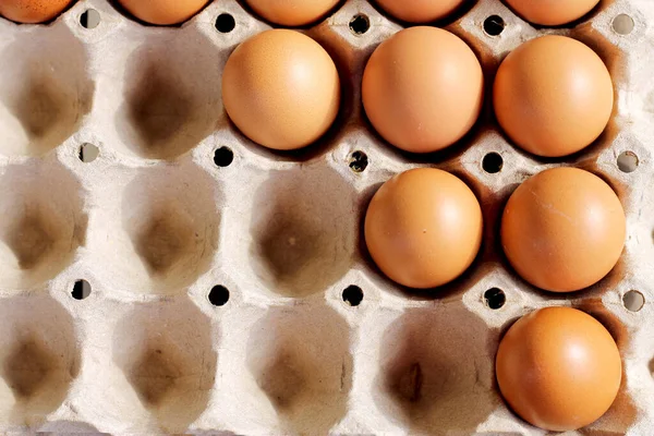 Brown Eggs Paper Trays Cooking — Stock Photo, Image