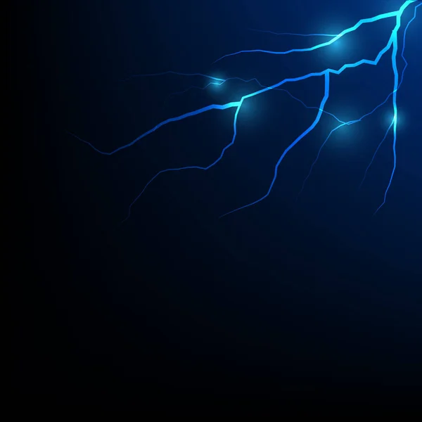 Isolated blue thunderstorm on the black background, lighting effect for photos and artworks.Overlay for photos.