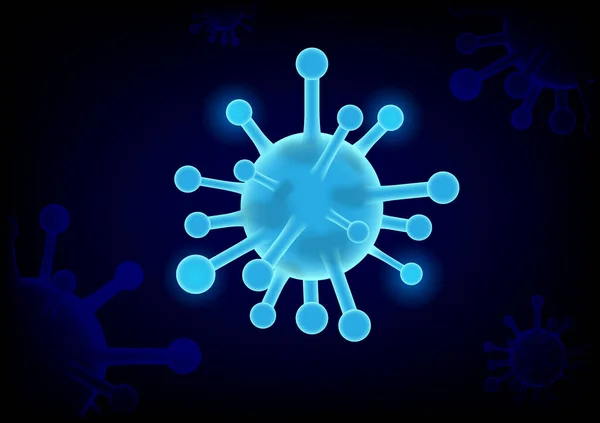 Covid 19コロナウイルス感染細胞環境に浮かぶウイルス — ストック写真