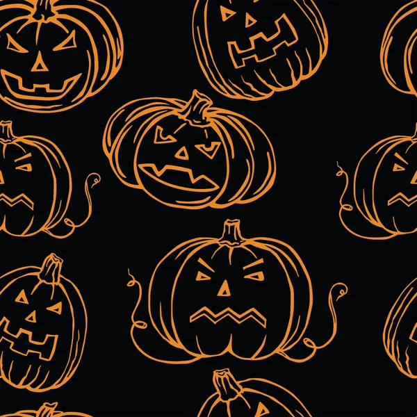 Vector pattern of pumpkins for Halloween — Stock Vector