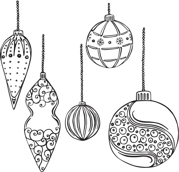 Ilustración vectorial de varias bolas de Navidad — Archivo Imágenes Vectoriales