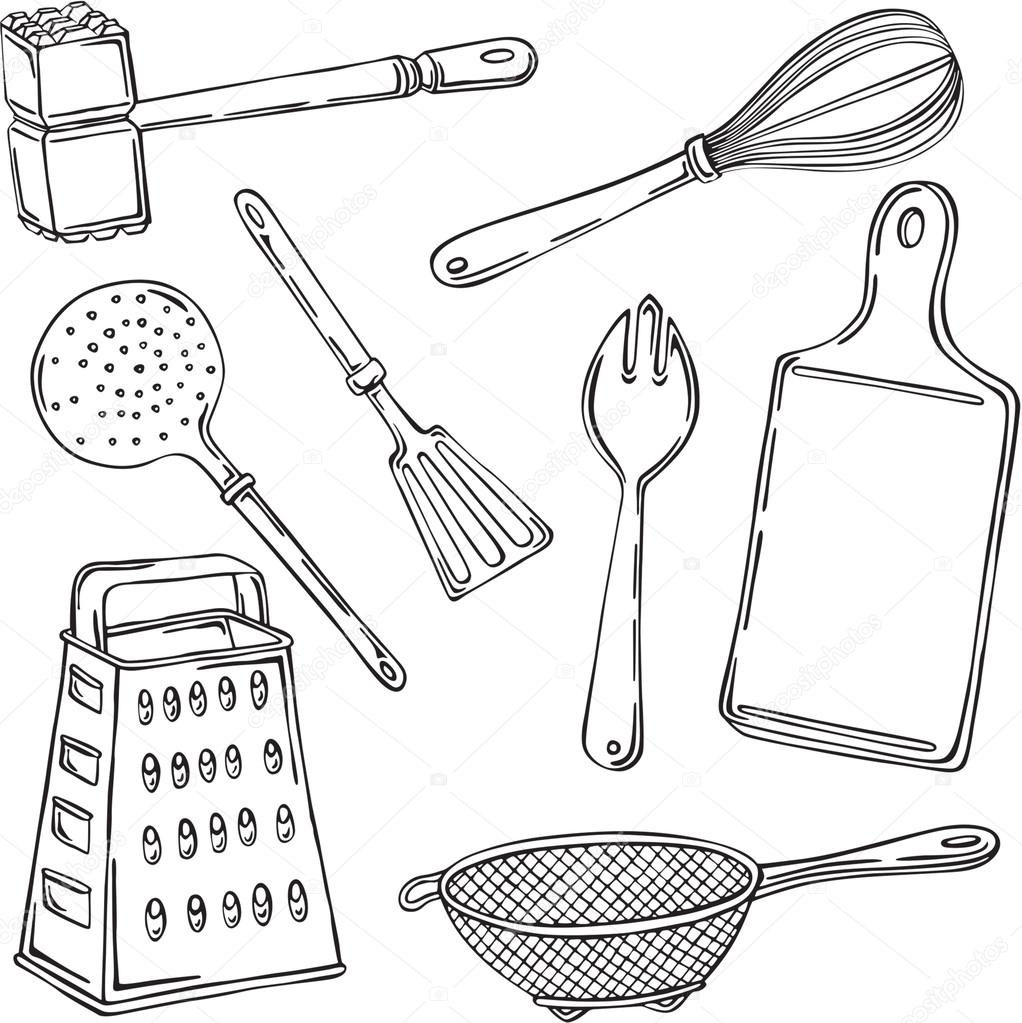 Kitchen utensils still life Drawing by Stephen Boyle - Pixels