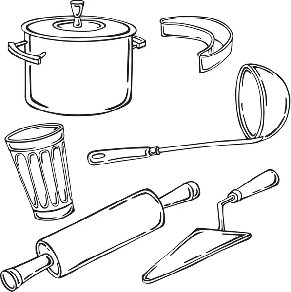 Illustration vectorielle Ustensiles de cuisine — Image vectorielle