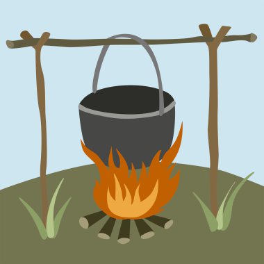 Pot ateşle vektör çizim