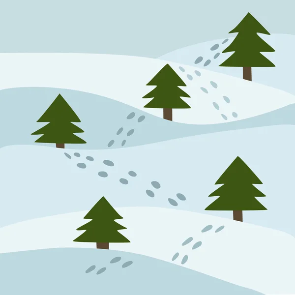 Ilustración vectorial de un paisaje invernal — Archivo Imágenes Vectoriales