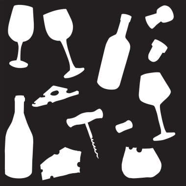 Şarap siluet vektör