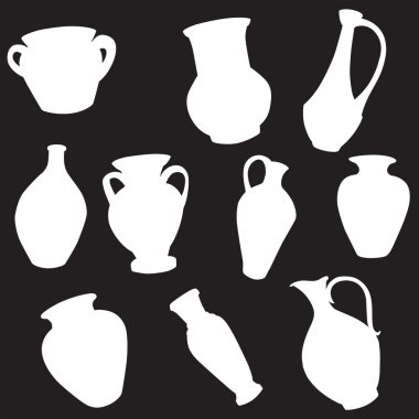 Farklı sürahi siluet vektör