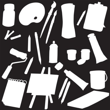 Vektör siluet sanat malzemeleri