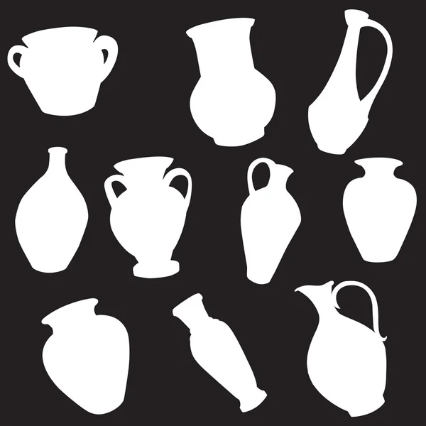 Farklı sürahi siluet vektör