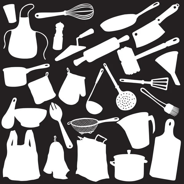 Vektorsilhouette von Küchengeräten — Stockvektor