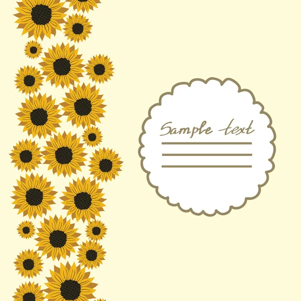 Templat Vector Card dengan bunga matahari. Vektor Bunga ...