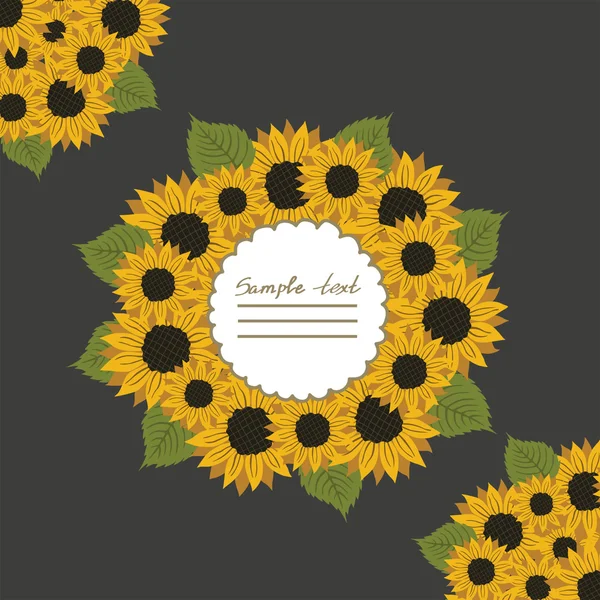 Vector picture with flowers sunflower