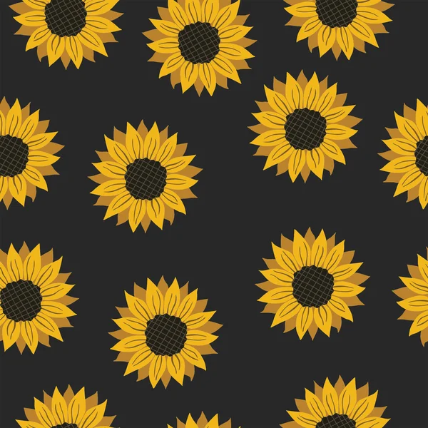 Vector pattern with flowers sunflower