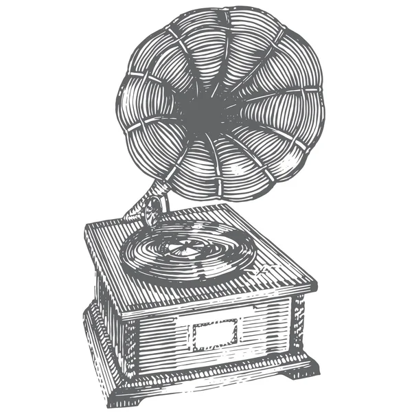 Illustration vectorielle d'un gramophone — Image vectorielle