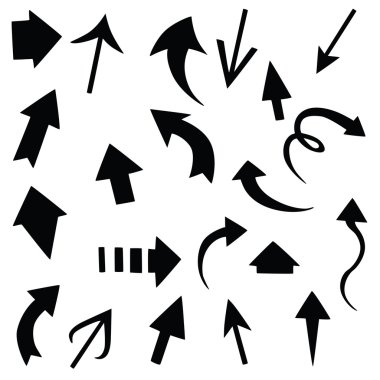 Farklı okları siluet vektör