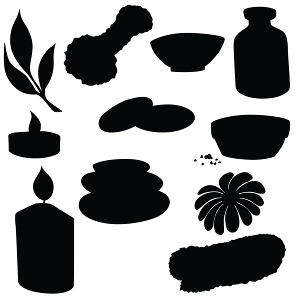 Vector silhouette elements spa — Stock Vector