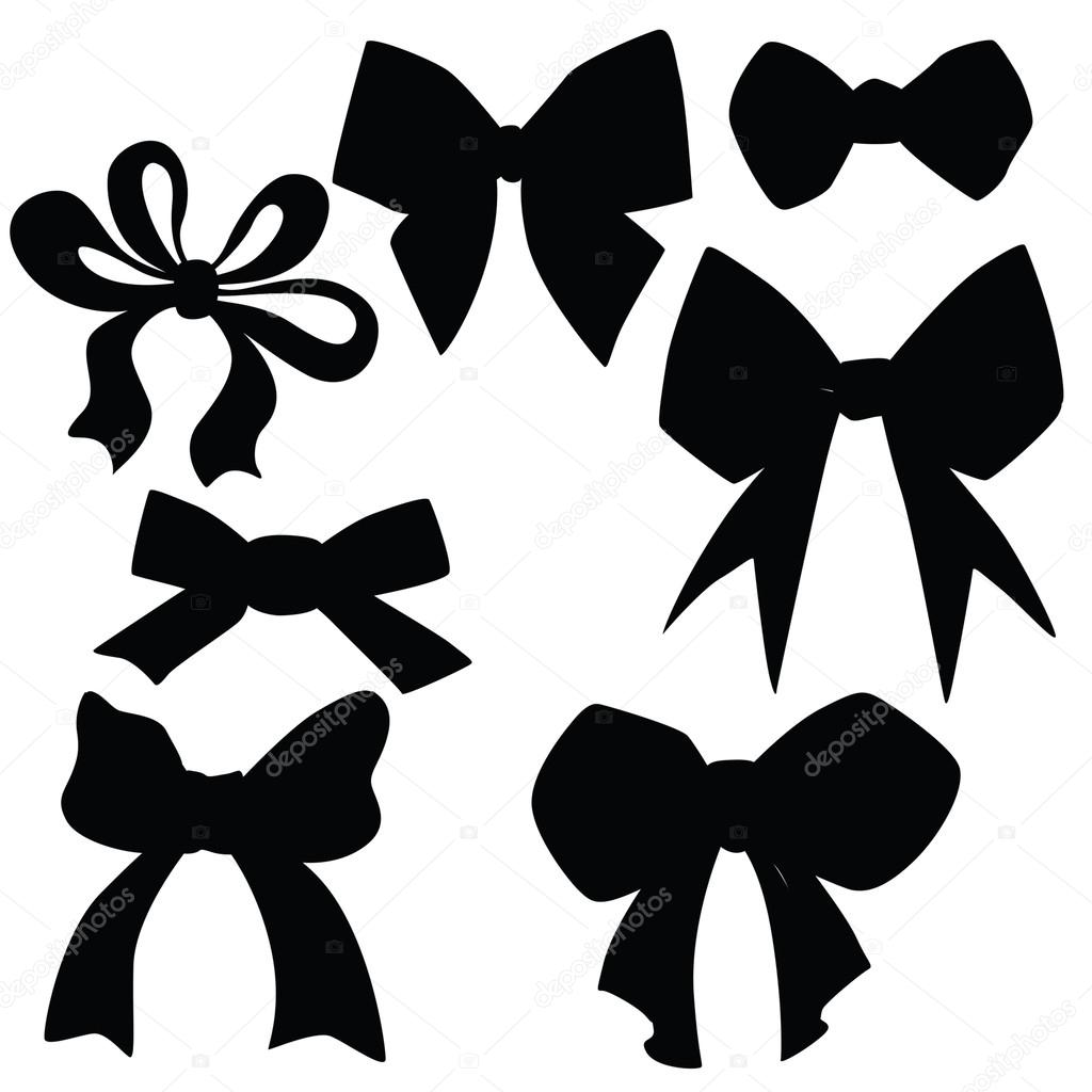 Vector silhouette bows