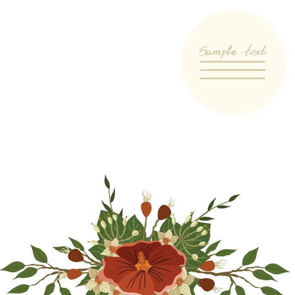 Vector picture with different flowers — Stock Vector