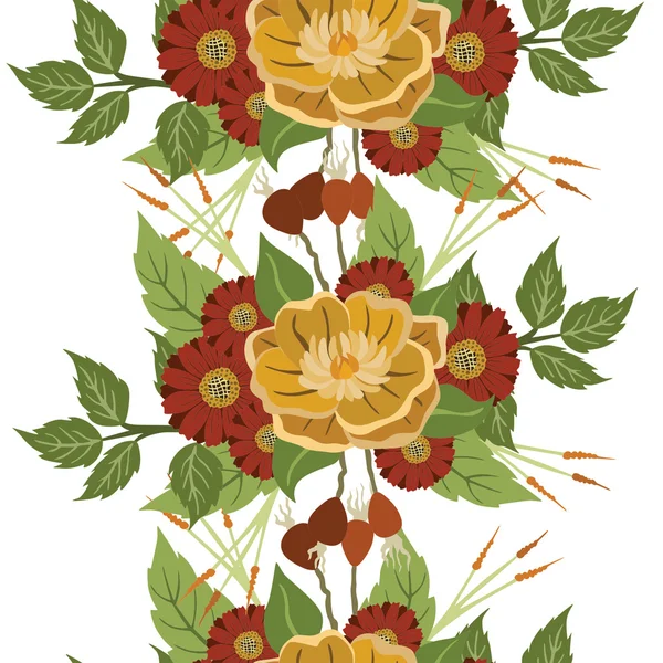 Vector patroon met verschillende bloemen — Stockvector