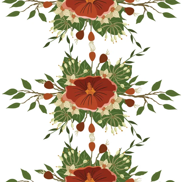 Vector patroon met verschillende bloemen — Stockvector