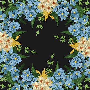 Vektör resim farklı çiçekler ile