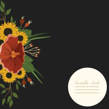 Vektör resim farklı çiçekler ile