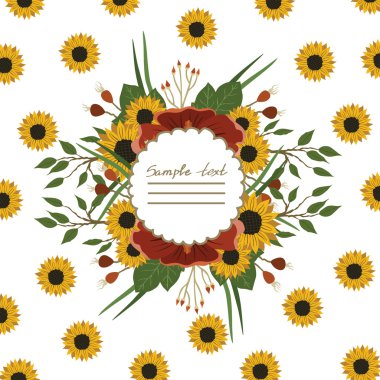 Vektör resim farklı çiçekler ile