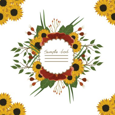 Vektör resim farklı çiçekler ile