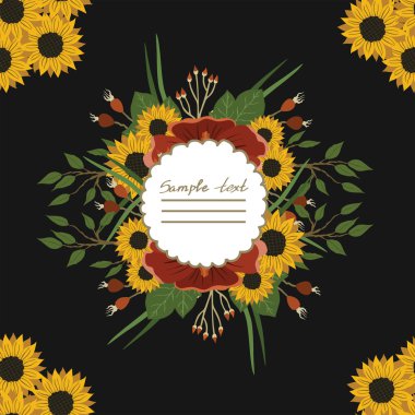 Vektör resim farklı çiçekler ile