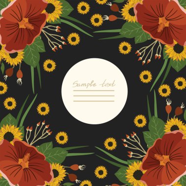 Vektör resim farklı çiçekler ile