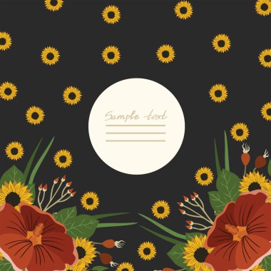 Vektör resim farklı çiçekler ile