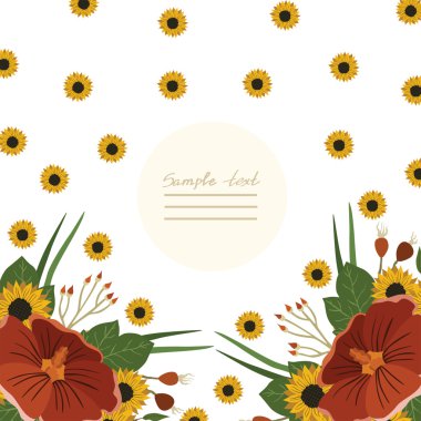 Vektör resim farklı çiçekler ile