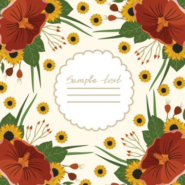 Vektör resim farklı çiçekler ile