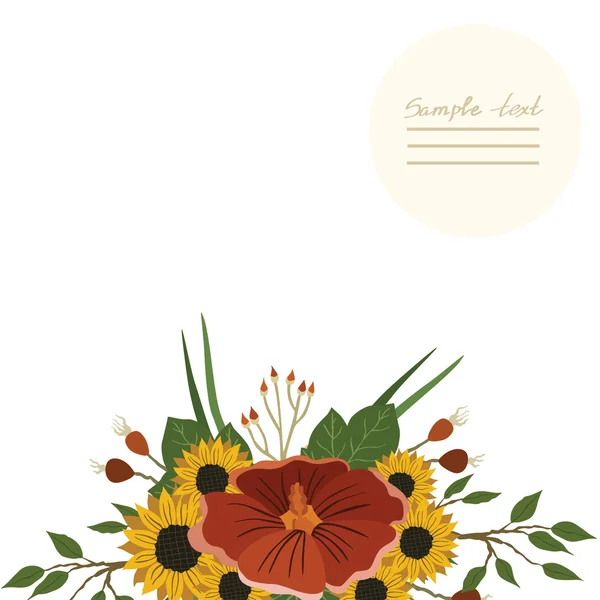 Imagen vectorial con diferentes flores — Vector de stock