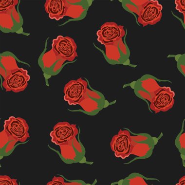 다른 꽃을 가진 벡터 패턴