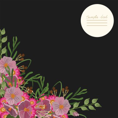 Vektör resim farklı çiçekler ile