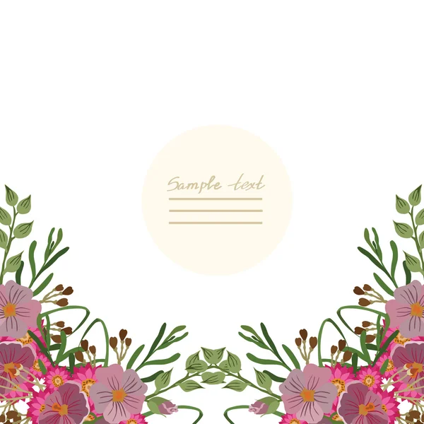 Imagen vectorial con diferentes flores — Vector de stock