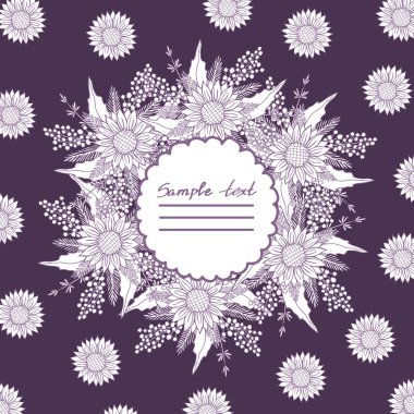 Vektör resim farklı çiçekler ile