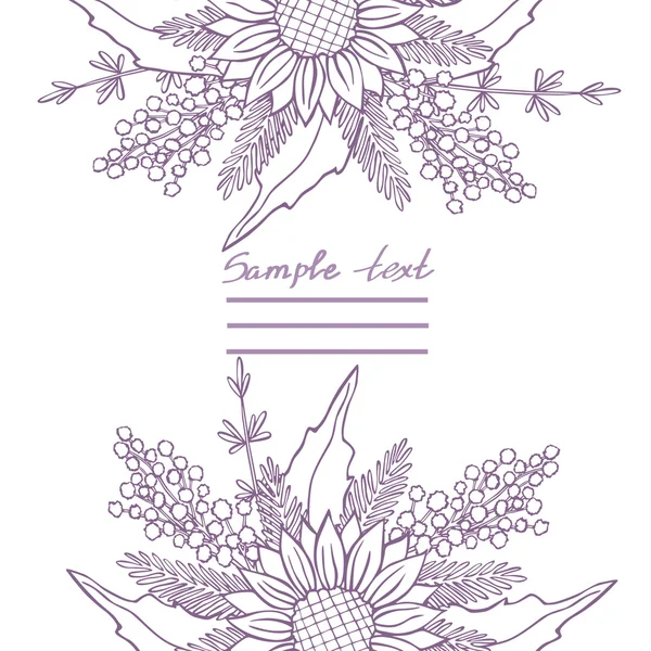 Image vectorielle avec différentes fleurs — Image vectorielle