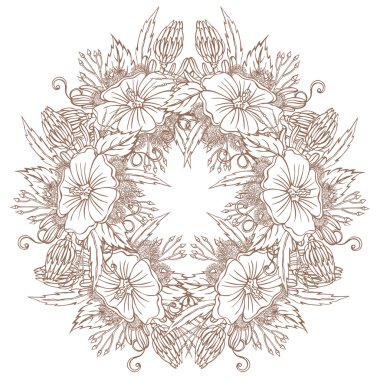 Vektör resim farklı çiçekler ile