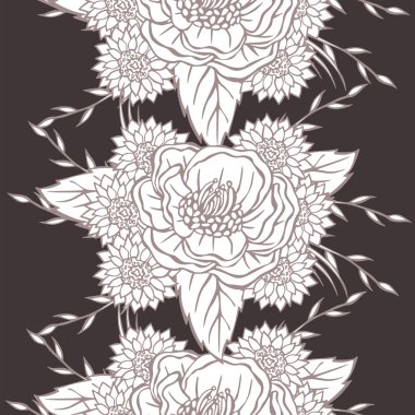 다른 꽃을 가진 벡터 패턴