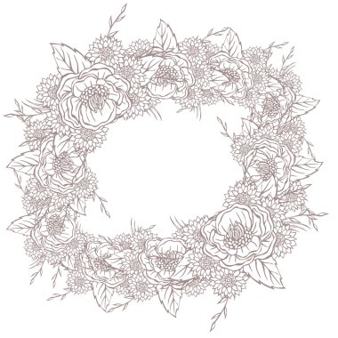 Vektör resim farklı çiçekler ile