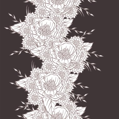 다른 꽃을 가진 벡터 패턴