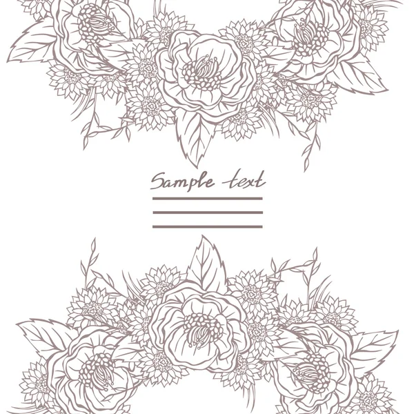 Vektorbild mit verschiedenen Blumen — Stockvektor