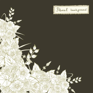 Vektör resim farklı çiçekler ile