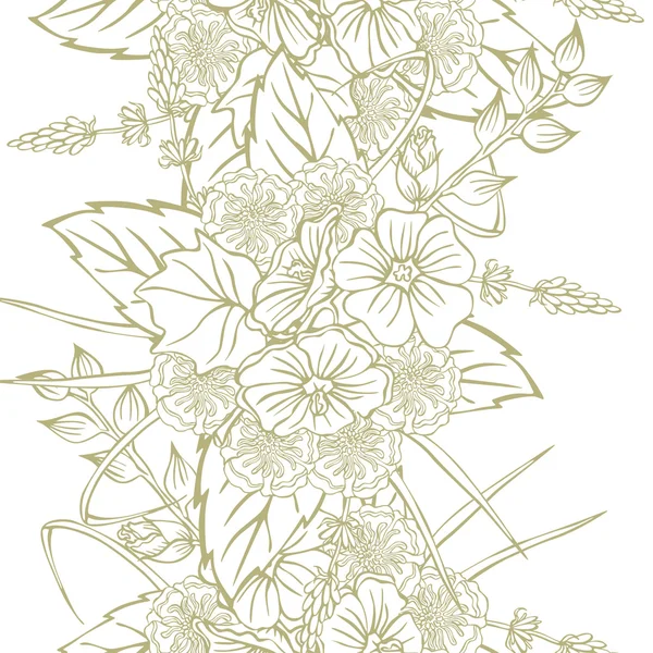 Vector patroon met verschillende bloemen — Stockvector