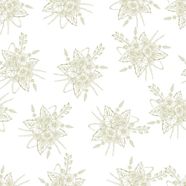 Vector patroon met verschillende bloemen — Stockvector