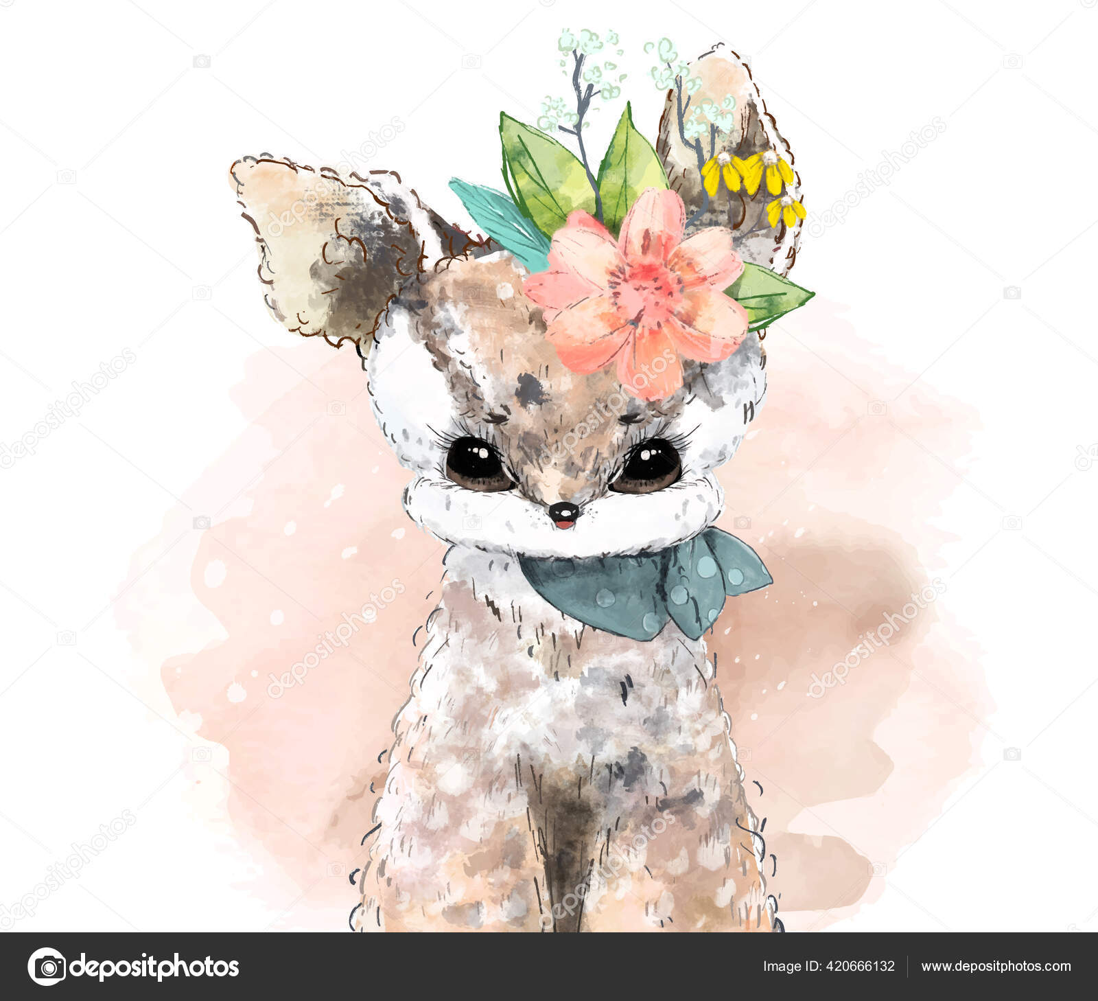 手绘水彩画热带蓬松毛鹿在枝条上的热带花狩猎长城艺术 图库矢量图像 C Dreamdepo 手绘水彩画热带蓬松毛鹿在枝条上的热带花狩猎长城艺术 图库矢量图像 C Dreamdepo