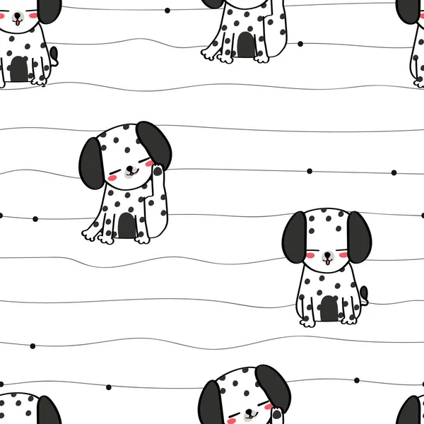 Lindo Perro Lunar Dibujos Para Mascotas Dálmatas Mascota Dibujada Mano — Vector de stock