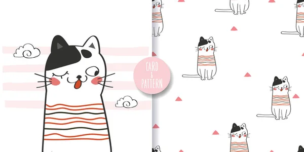 Dibujos Lindos Mascotas Para Gatos Mascotas Dibujadas Mano Usar Disfraz — Vector de stock